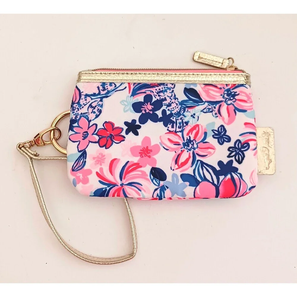 NEW Lilly Pulitzer Velour Beach Towel / Wristlet Set Borealis Blue Swim 30X60